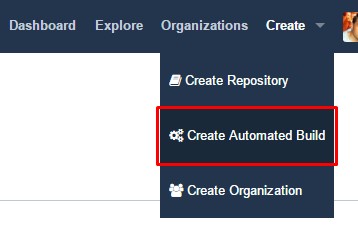 Opción Create Automated Build en Docker Hub